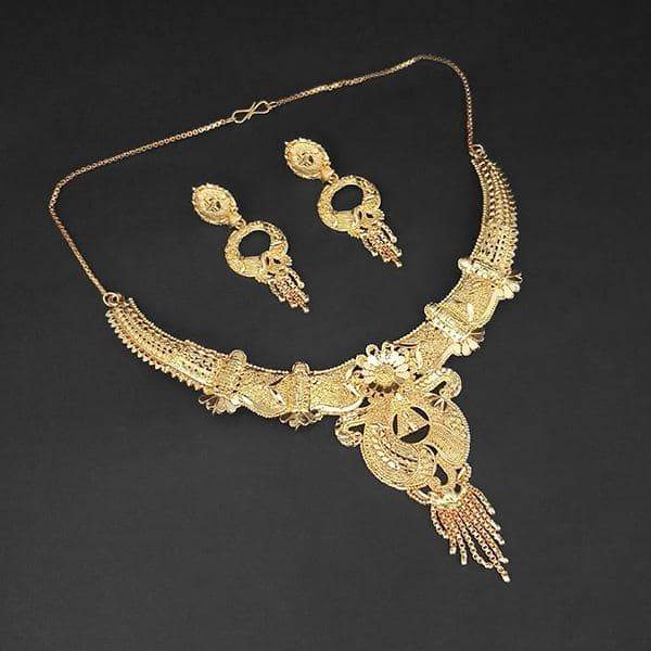 Kalyani Brass Forming Gold Plated Necklace Set - 1108195