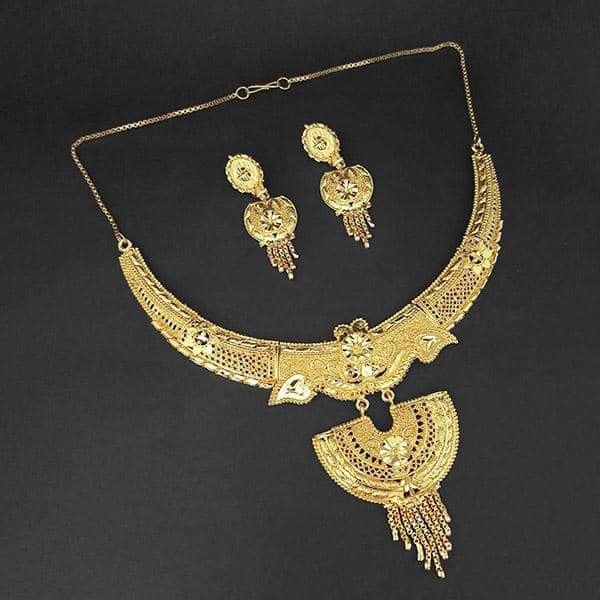 Kalyani Brass Forming Gold Plated Necklace Set - 1108196
