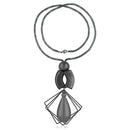 Urthn Black Oxidised Statement Necklace - 1108813A