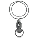 Urthn Black Oxidised Statement Necklace - 1108816