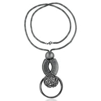 Urthn Black Oxidised Statement Necklace - 1108816