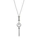 Urthn Rhodium Plated White Austrian Stone Statement Necklace - 1108825A