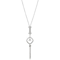 Urthn Silver Plated White Austrian Stone Statement Necklace - 1108825C