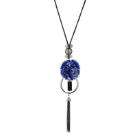 Urthn Blue Thread Oxidised Plated Fusion Necklace - 1108827A