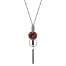 Urthn Brown Thread Oxidised Plated Fusion Necklace - 1108827B