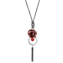 Urthn Oxidised Plated Brown Thread Fusion Necklace - 1108828B