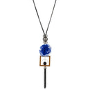 Urthn Oxidised Plated Blue Thread Fusion Necklace - 1108830A