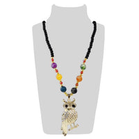 Urthn Multicolor Beads And Austrian Stone Owl Shape Necklace - 1108923