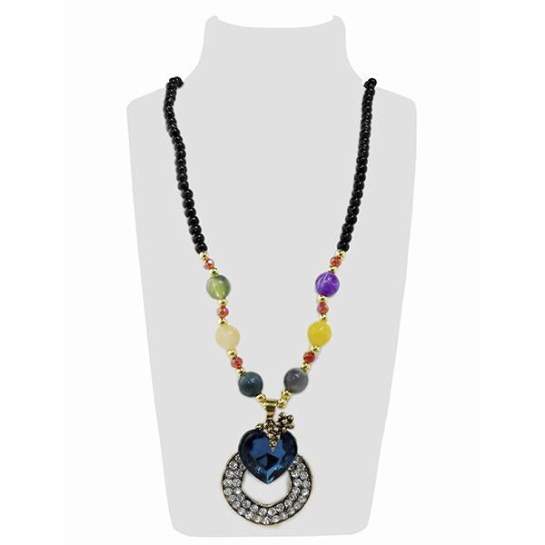 Urthn Gold Plated Multicolor Beads Austrian Stone Necklace Set  - 1108930