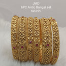 Jai Mata Di Pota Stone Gold Plated Bangles Set