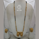Jai Mata Di Gold Plated Pota Stone & Black Beads Mangalsutra Set