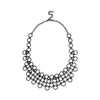 Urthn Black Oxidised Plated Statement Necklace - 1109205A
