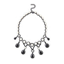 Urthn Black Oxidised Plated Pearl Resin Stone Statement Necklace - 1109207A