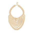 Urthn Multi Beads Gold Plated Statement Necklace - 1109210A