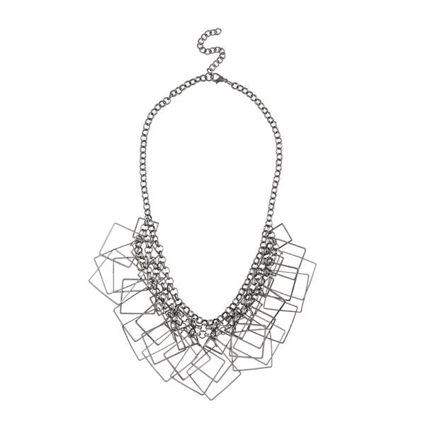 Urthn Rhodium Plated Statement Necklace - 1109226E