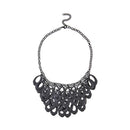 Urthn Black Oxidised Plated Statement Necklace - 1109231