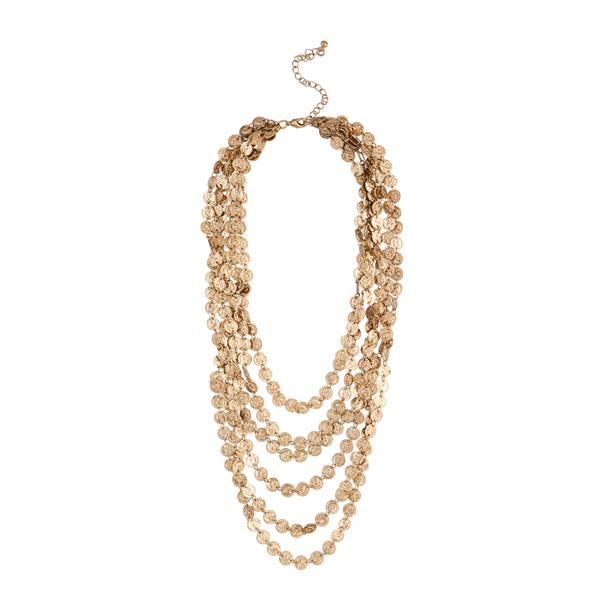 Urthn Multi Chain Gold Plated Statement Necklace - 1109233