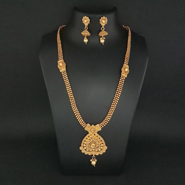Kriaa Gold Plated Austrian Stone Haram Necklace Set - 1109828B
