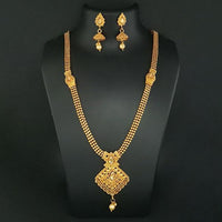 Kriaa Brown Austrian Stone Haram Necklace Set - 1109832
