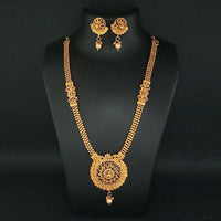 Kriaa Austrian Stone Gold Plated Haram Necklace Set - 1109835A