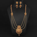 Kriaa Gold Plated Brown Kundan Necklace Set - 1109852A