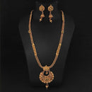 Kriaa Gold Plated Brown Kundan Necklace Set - 1109853A