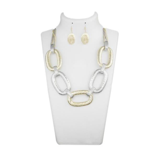 Urthn 2 Tone Statement Necklace Set - 1109904B