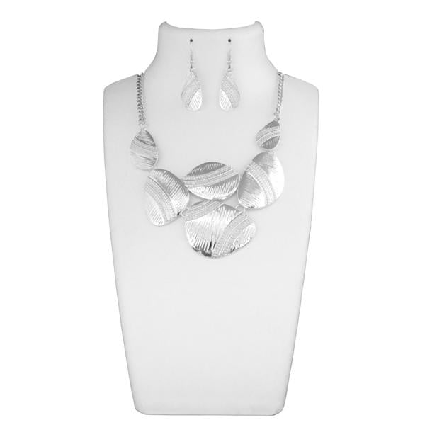 Urthn Silver Plated Statement Necklace Set - 1109906B