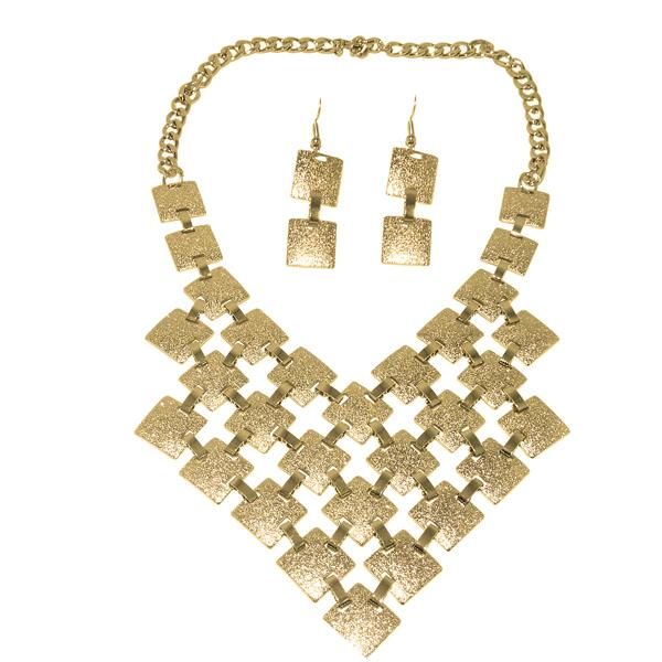 Urthn Gold Plated Statement Necklace Set - 1109907A