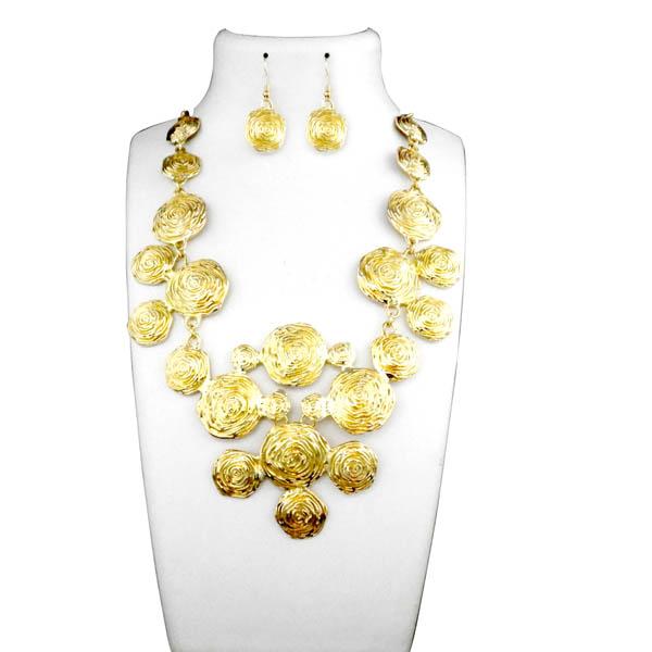 Urthn Gold Plated Statement Necklace Set - 1109909A