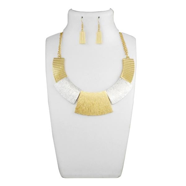 Urthn Gold Choker Statement Necklace Set - 1109915B