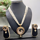 Kavita Art Gold Plated Pota and Pearls Long Necklace Set