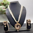 Kavita Art Gold Plated Pota and Pearls Long Necklace Set