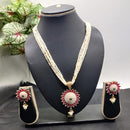 Kavita Art Gold Plated Pota and Pearls Long Necklace Set