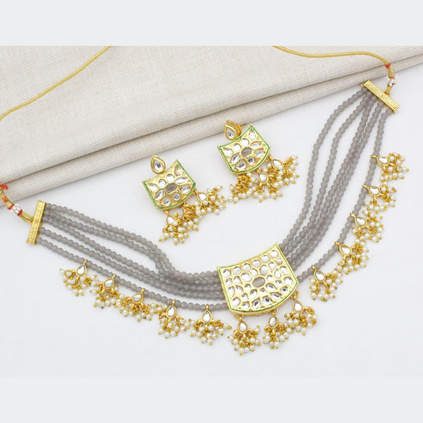 Kavita Art Gold Plated Kundan And Pearl Choker Necklace Set ( Assorted Desing Piece -1)