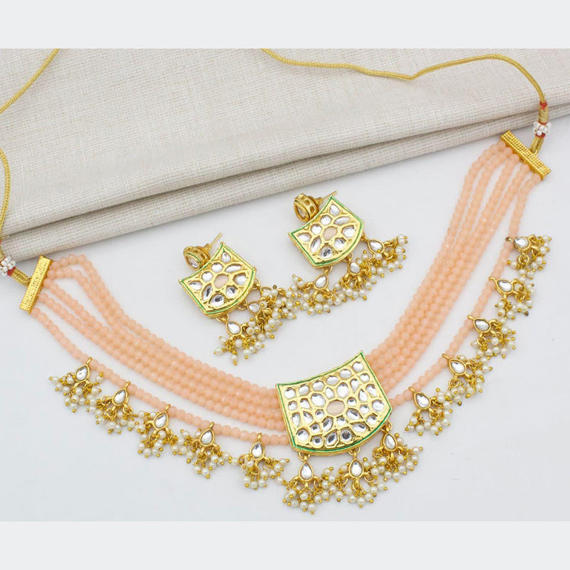 Kavita Art Gold Plated Kundan And Pearl Choker Necklace Set ( Assorted Desing Piece -1)