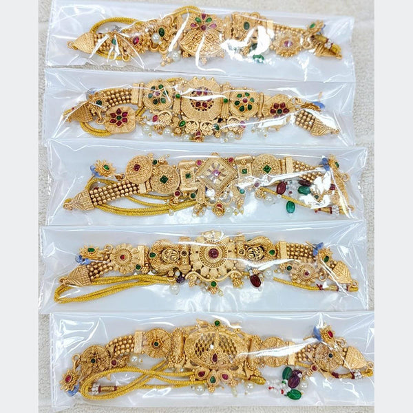 Kavita Art Gold Plated Pota Choker Necklace Set ( Assorted Desing Piece -1)