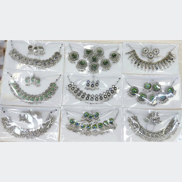 Kavita Art Oxidised Plated Choker Necklace Set ( Assorted Desing Piece -1)