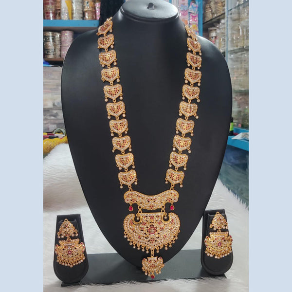 Kavita Art Gold Plated Meenakari And Austrian Stone Long Necklace Set