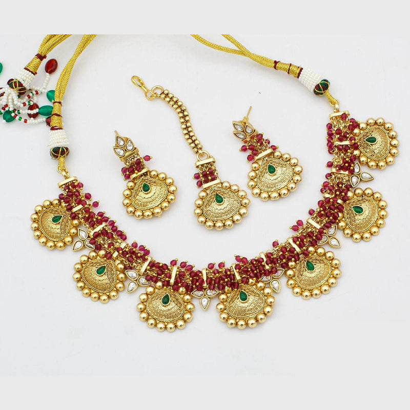 Kavita Art Gold Plated Kundan And Pearl Necklace Set