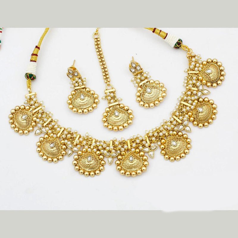 Kavita Art Gold Plated Kundan And Pearl Necklace Set