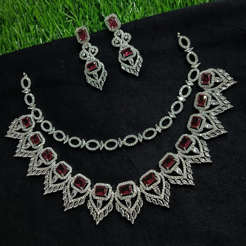 Kavita Art Silver Plated AD Necklace Set