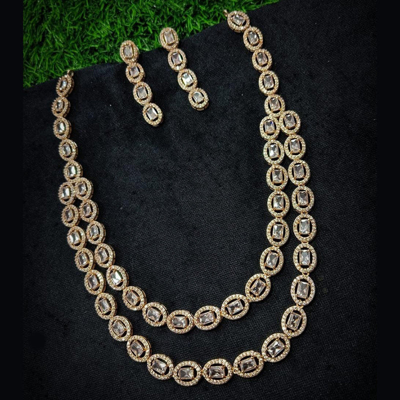 Kavita Art Rose Gold Plated AD Necklace Set