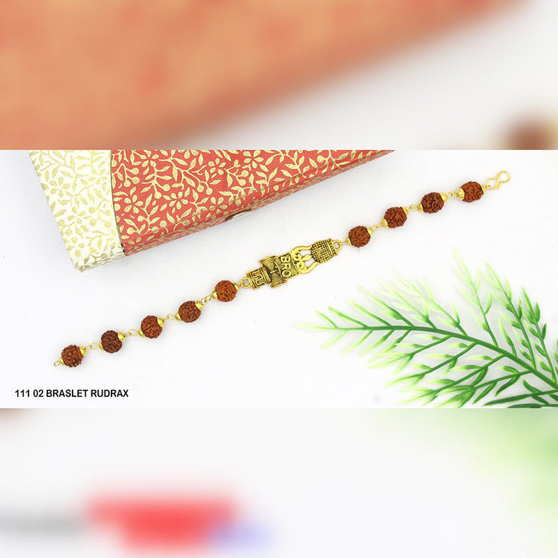 Bhavi Jewels Gold Plated Rudraksha Bracelet