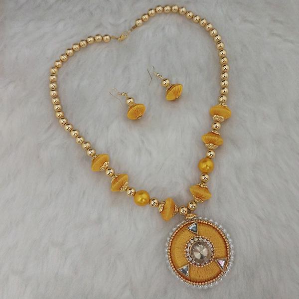 Jeweljunk Austrian Stone Gold Plated Thread Necklace Set - 1110616C
