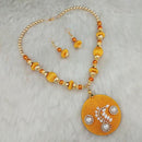 Jeweljunk Austrian Stone Gold Plated Thread Necklace Set - 1110619C
