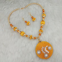 Jeweljunk Austrian Stone Gold Plated Thread Necklace Set - 1110619C