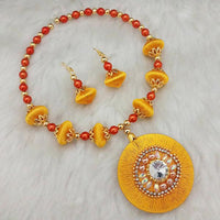 Jeweljunk Austrian Stone Gold Plated Thread Necklace Set - 1110628C
