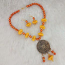 Jeweljunk Gold Plated Yellow Thread Necklace Set - 1110635C