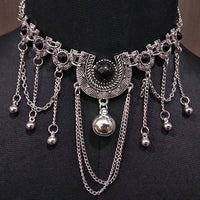 Urthn Rhodium Plated Pota Stone Statement Necklace - 1110755B